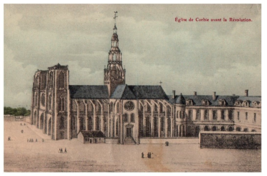 Eglise de Corbie before the Revolution France Black And White Postcard - £6.92 GBP