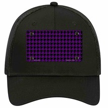 Purple Black Houndstooth Novelty Black Mesh License Plate Hat - £23.16 GBP
