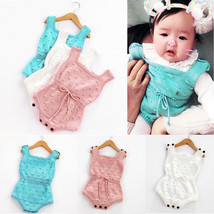 Boutique Newborn Baby Girl Sleeveless Knitted Romper Knitwear Outfits Clothes US - £11.14 GBP