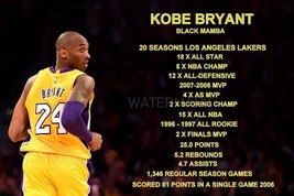 Kobe Bryant #24 La Lakers Statistics Photo All Sizes - £3.83 GBP+