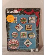 Vintage Bucilla Quilted Cross Stitch Christmas Ornament Kit 83150 NEW  - $16.95