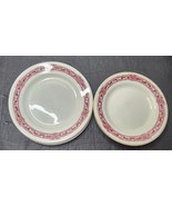 McNicol China 1940&#39;s 50&#39;s Restaurant Ware Red Floral Band Bread &amp; Desser... - £15.40 GBP