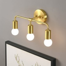 Nautical Traditional 3,Light Brass Finish Sconce Modern Minimalist Bathroom Lamp - £116.48 GBP