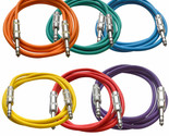 SEISMIC AUDIO 6 PACK Colored 1/4&quot; TRS 6&#39; Patch Cables - £62.13 GBP