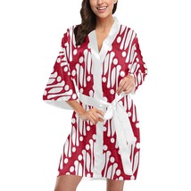 Design Etnic Batik Parang Short Kimono Robe Bridal Bridesmaid Wedding - £46.61 GBP