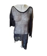 Giovanni Cavagna Asymmetric linen Open Knit Swim Cover/Tunic Top Sz XS-M - £75.65 GBP