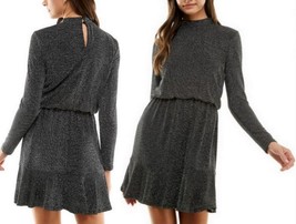 City Studios Women Juniors Herringbone Blouson Shift Dress (Large) NWT - $24.74