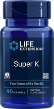 Super K With K1 And Two Forms Of K2 Bone Health 90 Softgels Life Extension - $22.50