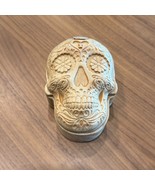 Skull Skeleton Day of the Dead Puzzle Trinket Hiding Box Wood Flower Design - €16,37 EUR