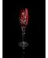 ajka caroline crystal ruby red colored champagne flute 9&quot; Tall - £137.29 GBP