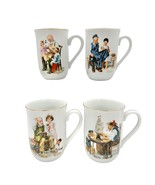 Norman Rockwell Museum Mugs Set 4 Toymaker LH Keepers Daughter Good Boy ... - £14.38 GBP