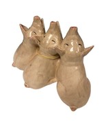 Vtg Ceramic Piggy 3 Pigs Looking Up Hand Painted Sittre Ceramic Producti... - $48.51