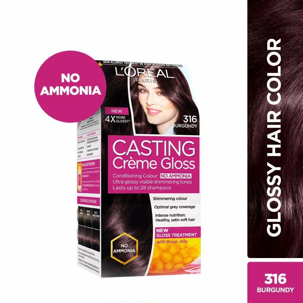 L&#39;Oreal Paris Gloss Hair Color Burgundy 316 Casting Creme 87.5G+72Ml Fre... - $33.45