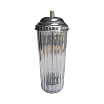 Vintage GoodCook Straw Dispenser Chrome Lid Retro Diner Ribbed Plastic H... - €18,60 EUR