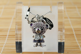 Crossfor Teddy Bear Purple Crystal Necklace Angel Teddy-22PU Japan - £59.86 GBP