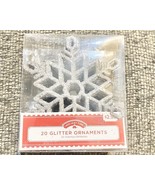 Holiday Time 20 Silver Glittery Christmas Shatterproof Snowflake Ornamen... - $11.22 CAD