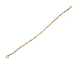 Twist Chain Gold Plated Bracelet 7.25 Inches Long Lobster Claw Close - £11.69 GBP
