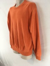 Orvis Mens L Hunter Safety Orange Hiking Camp Cotton Crew Neck Sweater - $11.88
