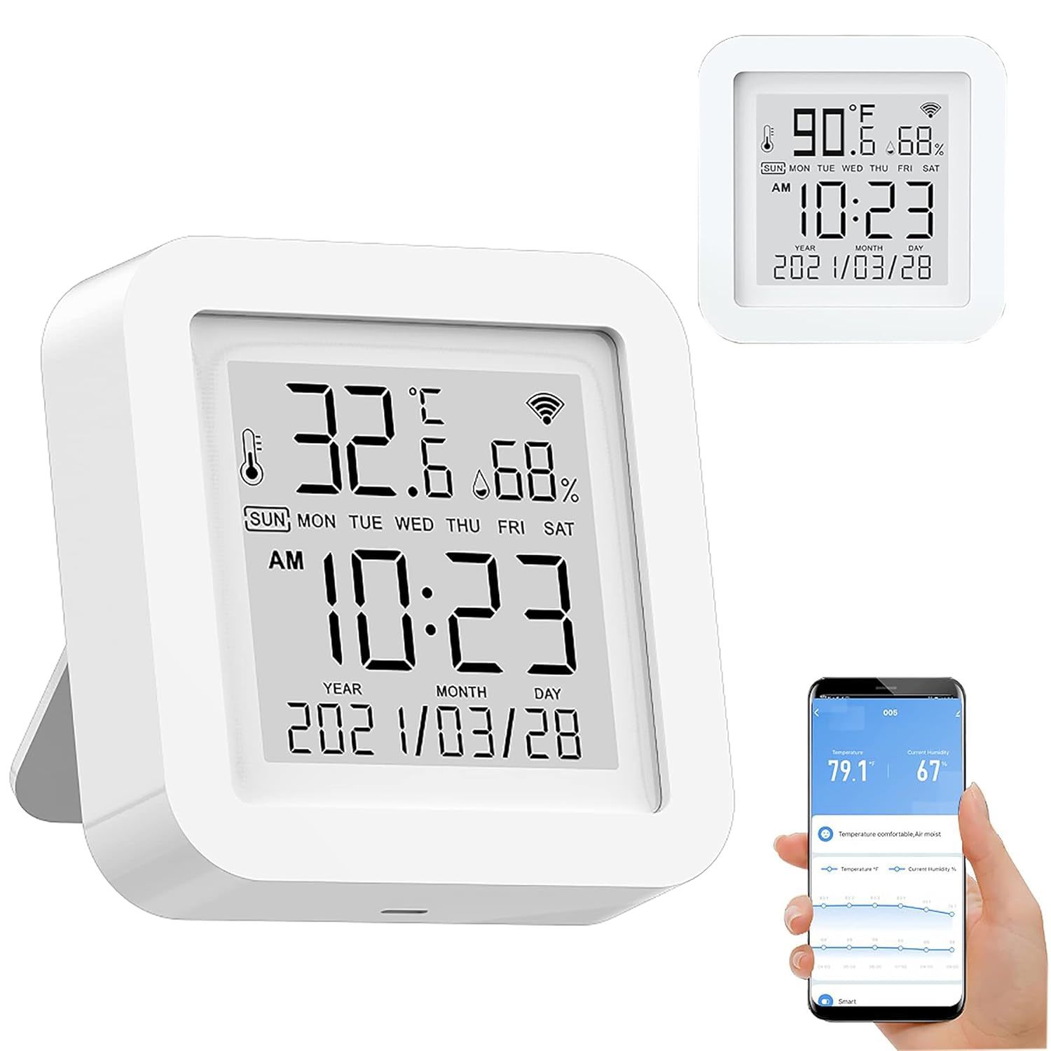 Wifi Thermometer Hygrometer For Home Pet Garage, Compatible With Alexa, ... - $35.93
