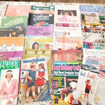 Vintage 30 crochet knitting craft pattern catalogs books magazines 1970s-1980s - $40.00