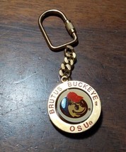 Ohio State Buckeyes Spinner Keychain Gold Plated Brutus Mascot OSU 1.25&#39;&#39; - £13.31 GBP