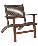 3 Pieces Outdoor Wooden Patio Rattan Furniture Set - Color: Brown - €210,31 EUR