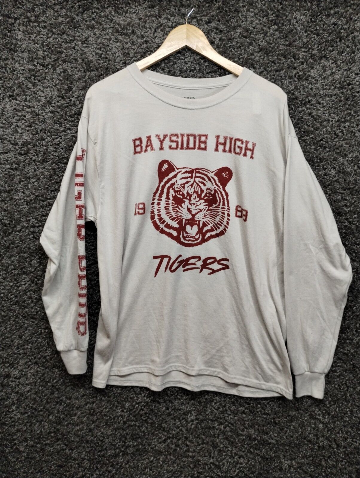 Primary image for * Saved By The Bell Bayside Tigers Shirt Adult XL Gray Long Sleeve TV Movie T