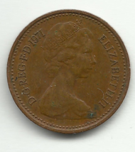 1971 New Half Penny 1/2 cent w/ Queen Elizabeth II Great Briitain - $74.48
