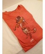 Men&#39;s AKOO Fox Hunter Graphic Print Short Sleeve Coral T-Shirt Size: XXL - £16.60 GBP