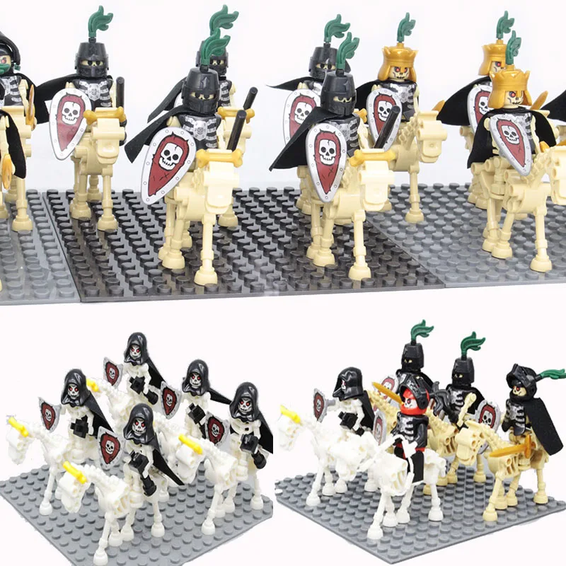 NEW 5Set/Lot Medieval Castle Knights Ghost Skeleton Reaper Warriors with Horses - £13.98 GBP