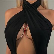 Women's Fashion Simple Rhinestone Chest Chain Body Chain Body Jewelry Br... - $16.50