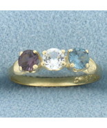 Rainbow Topaz Childs Heart Ring in 10k Yellow Gold - $124.87 CAD