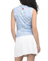 NWT Ladies KASTEL DENMARK Light Blue Cocktails Sleeveless Mock Golf Shirt - S image 3