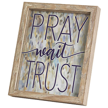 Inspirational Framed Wall Art: Pray, Wait, Trust - £26.77 GBP