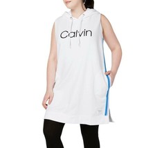 Calvin Klein Women Plus 1X White Ombre Stripe Performance Sweatshirt Dress RETAG - £21.91 GBP
