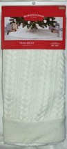 Wondershop Ivory Woven Cable Knit Christmas Tree Skirt 48&quot; Lined - £10.60 GBP