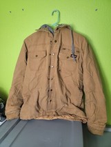 Dickies Jacket Mens M Medium Canvas Quilted Hoodie Full Zip Work Wear - £47.96 GBP