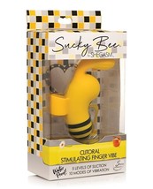 Shegasm Sucky Bee 5x Suction &amp; 10x Vibration Finger Vibe Yellow - £33.64 GBP