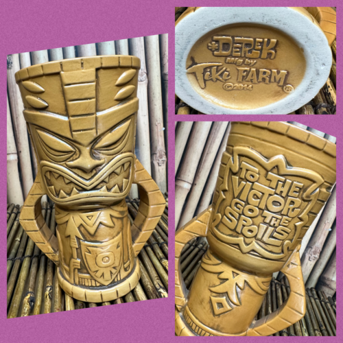 Derek Yaniger To the Victor Go the Spoils Tiki Farm Tiki Mug Warrior Gob... - $98.99
