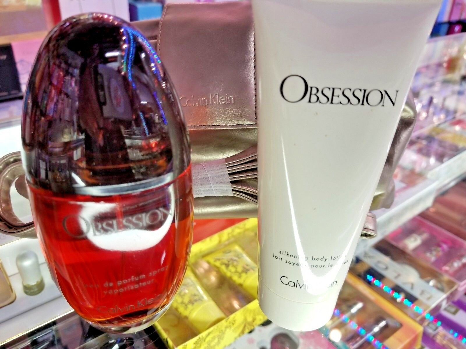Calvin Klein CK OBSESSION 3.4oz Eau de Parfum Spray + Lotion + Hand Bag Purse - £69.21 GBP
