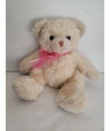 2007 Ty Classic Tenderly Teddy Bear Cream Pink Bow Plush Stuffed Animal ... - £12.85 GBP