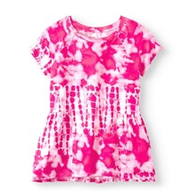 Wonder Nation Girls Soft Jersey Peplum Hem Tee Size Large 10-12 Fuchsia Burst - £7.17 GBP