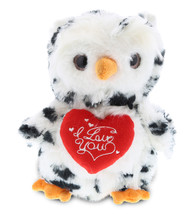 I Love You White Owl Plush - Cute Stuffed Animal With Heart - 8.5 Inch - £31.63 GBP