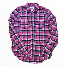 Abercrombie &amp; Fitch Kids Pink Plaid Long Sleeve Shirt Sz Medium - £13.49 GBP