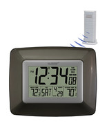 LA CROSSE Atomic Digital Wall Clock Alarm Indoor Outdoor Temp WS-8119U-I... - $18.80