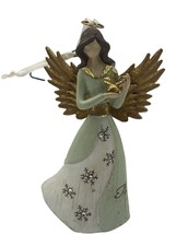 Vintage Angel Star Hope Gold Accent Christmas Resin Ornament 5&quot; - £14.74 GBP