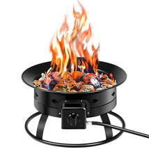 Portable Propane Outdoor Gas Pit W/ Cover &amp; Carry Kit 19-Inch 58,000 Btu - $196.99