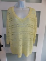 ELLE Lemon Open Stitch Sweater Size XL Women&#39;s NEW - £29.72 GBP