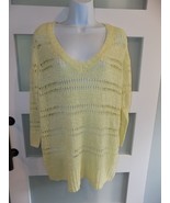ELLE Lemon Open Stitch Sweater Size XL Women&#39;s NEW - £29.50 GBP