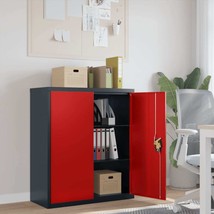 File Cabinet Anthracite and Red 90x40x105 cm Steel - £106.70 GBP